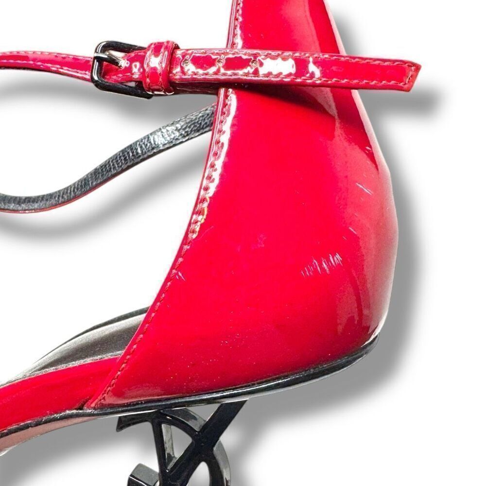 Saint Laurent Opyum 110 YSL Heels Sandals in Red Patent Leather Women’s Size 39 - Picture 6 of 14
